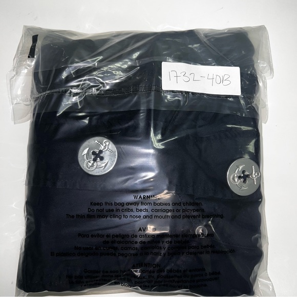 XOXO JEANS Womens S Cropped Blue Nautical Button Up Jacket Long Sleeve Y2K - Picture 6 of 6